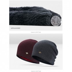 Skullies & Beanies Winter Beanie Hat Warm Knit Hat Winter Hat for Men Women - Wine Red-t041 - CL18AREL6RG $16.78