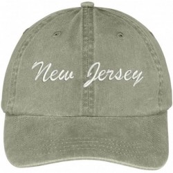 Baseball Caps New Jersey State Embroidered Low Profile Adjustable Cotton Cap - Khaki - CO12IZJX7TZ $33.75