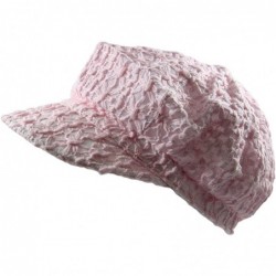 Newsboy Caps Ladies Crochet Newsboy Hats - Pink - CV11XSRZXID $17.36