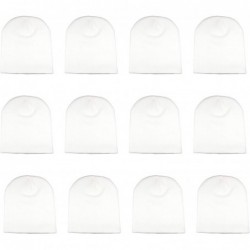 Skullies & Beanies Knit Skull Cap Warm Winter Slouchy Beanies Hat 9 Inch Long - 12pcs - White - CM18L6EAD9K $45.08