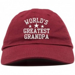 Baseball Caps World's Greatest Grandpa Embroidered Low Profile Soft Cotton Baseball Cap - Vc300_maroon - C718QEIZ20H $29.57