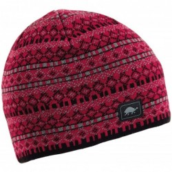 Skullies & Beanies Franz Merino Wool Knit Beanie- Fleece Lined Ski Hat - Franz Cherry - CN12M8ADKZH $50.85