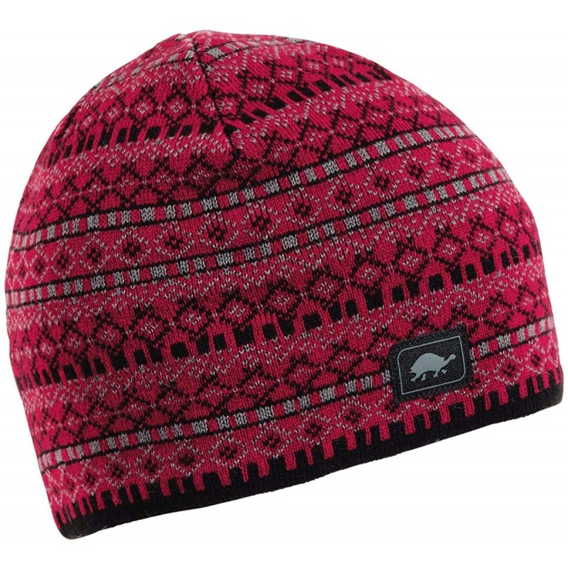 Skullies & Beanies Franz Merino Wool Knit Beanie- Fleece Lined Ski Hat - Franz Cherry - CN12M8ADKZH $64.88