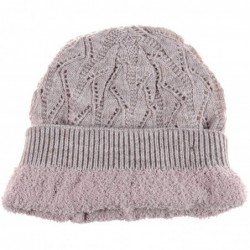 Skullies & Beanies Womens Winter Knit Beanie Hat Plush Fleece Lined - Biege Button - CM18XYLSSY4 $26.67
