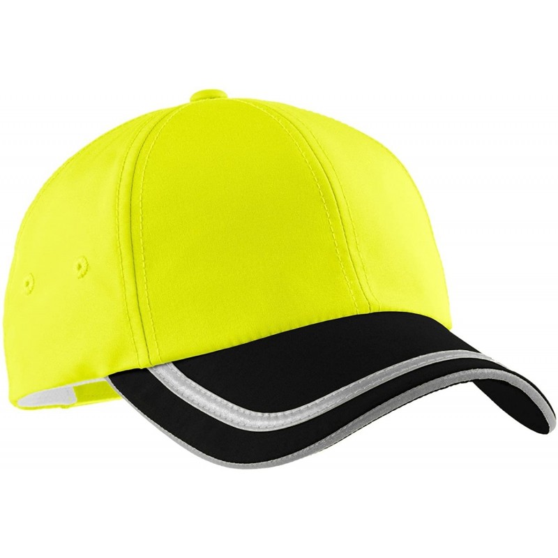 Baseball Caps Men's Enhanced Visibility Cap - Sfty Ylw/Black/ Reflective - C31196SIBH3 $22.48