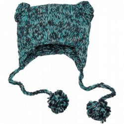 Skullies & Beanies Hand Knit Cat Eared Beanies in 4 Purr-FECT Colors - Navy - CV11Q5OHUQJ $28.27