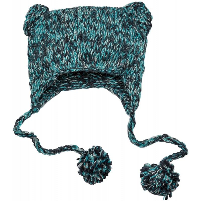 Skullies & Beanies Hand Knit Cat Eared Beanies in 4 Purr-FECT Colors - Navy - CV11Q5OHUQJ $24.69