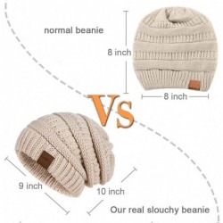 Skullies & Beanies Slouchy Beanie Hat for Women- Winter Warm Knit Oversized Chunky Thick Soft Ski Cap - Black+oatmeal+dark Gr...