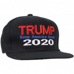 Baseball Caps Adult Embroidered Trump 2020 Keep America Great Flat Bill Snapback - Black - C618RKE3KNZ $25.93