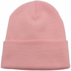 Skullies & Beanies Warm Winter Hat Knit Beanie Skull Cap Cuff Beanie Hat Winter Hats for Men - Light Pink - CD12O5S3C0U $18.75