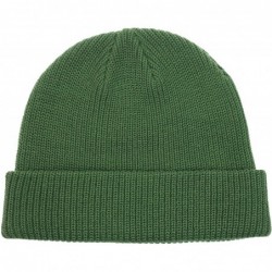 Skullies & Beanies Classic Men's Warm Winter Hats Acrylic Knit Cuff Beanie Cap Daily Beanie Hat - Army Green - CB18Y25ZUHD $2...