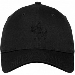 Baseball Caps Custom Soft Baseball Cap Equestrian Outline Embroidery Dad Hats for Men & Women - Black - CQ18SKR5SDR $32.77