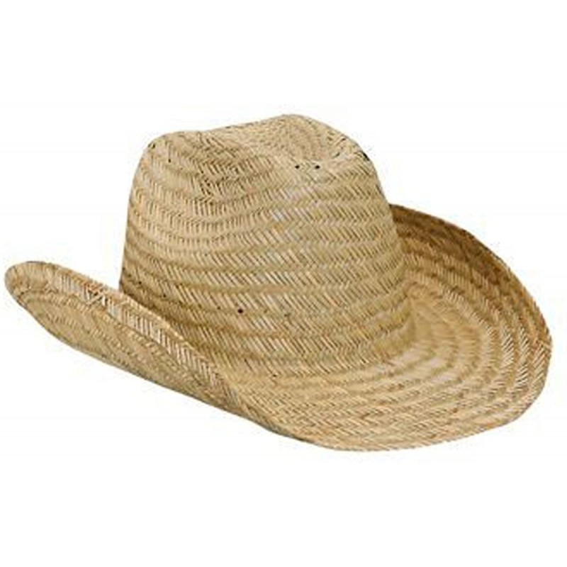 Baseball Caps Natural Straw Cowboy Hats - Natural - CO17YEK8EW4 $13.41
