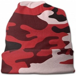 Skullies & Beanies Unisex Camo Camouflage Beanie Baggy Hat Slouchy Skull Beanie for Men Women - Red Black Camouflage - C6193G...