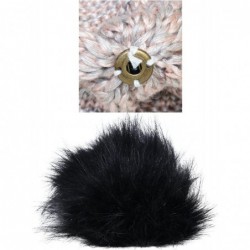 Skullies & Beanies Women Metallic Look Faux Fur Pom Pom Winter Beanie Hat - Black - C318733YWED $14.13
