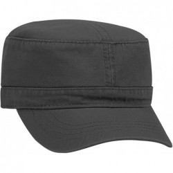 Visors Superior Garment Washed Cotton Twill Military Cap - Black - CA187I84KLD $25.19
