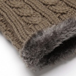 Skullies & Beanies Winter Women Men Hat- Fashion Fleece Beanie Hat- Knitted Warm Cap - Khaki - CT192SO46SI $10.63
