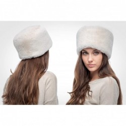 Bomber Hats Faux Fur Russian Hat for Women - Soft Velvet Fur - Comfy Cossack Style - Ecru Rabbit - CQ18AROQADY $23.50