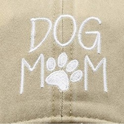 Baseball Caps Baseball Dad Hat Vintage Washed Cotton Low Profile Embroidered Adjustable Baseball Caps - Dog Mom - Khaki - CA1...