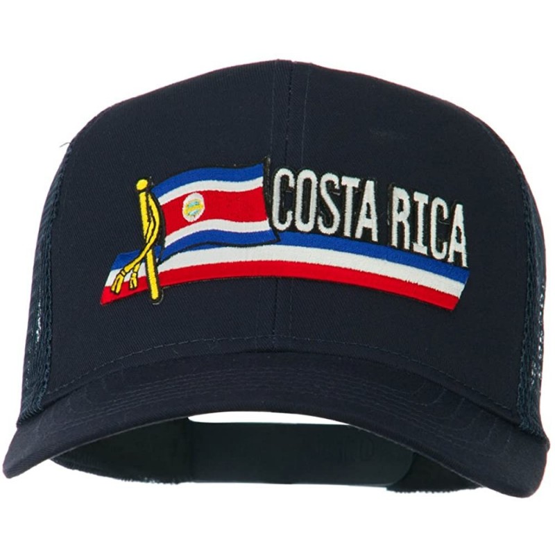 Baseball Caps Costa Rica Flag Patched Mesh Cap - Navy - C111Q3SYM5J $46.82