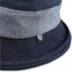 Sun Hats Light Weight Packable Women's Wide Brim Sun Bucket Hat - Collete- Denim Blue - C018GQOQ5RH $31.79