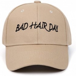 Baseball Caps Bad Hair Day Letter Embroidered Curved Adjustable Baseball Cap- Love Hat-Cotton Cap - Khaki - C3199LNX8DR $22.33