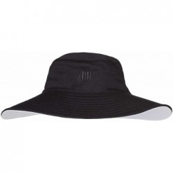Sun Hats Women's Wide Brim Reversible Sun Hat Black/White - CO18592GXI2 $73.35
