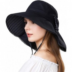 Sun Hats Small Head Women Packable SPF Sun Hat Bucket Chin Strap Summer Beach for Girls 54-56cm - Navy_69053 - CG18SQ97QU3 $2...