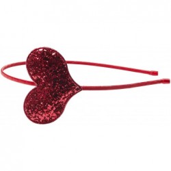 Headbands "Olivia" Glitter Heart Headband - Red - CY12CDGV5V3 $19.29