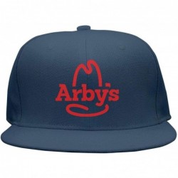 Baseball Caps One Size Arby's-Logo- Printing Fitted Flat Brim Snapback Cap for Men - Navy-blue-2 - CK18QE30886 $37.07