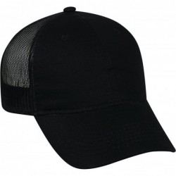 Baseball Caps Garment Washed Meshback Cap - Black - CV182IMZ7W7 $12.50