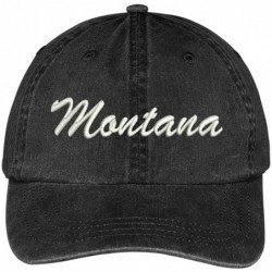 Baseball Caps Montana State Embroidered Low Profile Adjustable Cotton Cap - Black - CV12IZJWQ8N $35.30