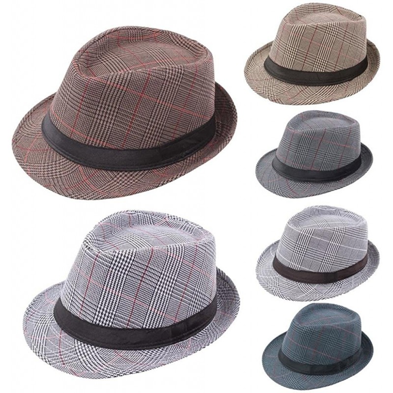 Fedoras Fedora Hats for Men-Fashion Sunhat Packable Summer Panama Beach Hat British Style Hats Men Women - Green - C818DUEL82...