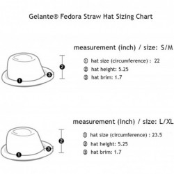 Fedoras Summer Fedora Panama Straw Hats with Black Band - Beige - CW18R3GMWQS $22.50