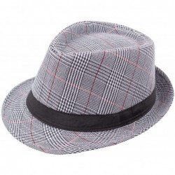 Fedoras Fedora Hats Men Vintage Plaid Gentleman Hats Jazz Caps Woolen Wide Brim Church Cap Male Outdoor Sun Hat - C418QMGA2LN...