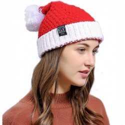 Skullies & Beanies Women's Winter Christmas Santa hat Knit hat Wool Cap Red - C8188H46EXA $23.53