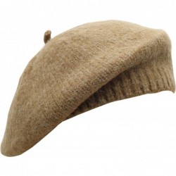 Berets Women Soft Knitted French Beret Hat - Mocha - CO18AI7R22T $31.95