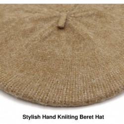 Berets Women Soft Knitted French Beret Hat - Mocha - CO18AI7R22T $28.76