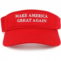 Visors Donald Trump Visor- Make America Great Again - Quality Embroidered 100% Cotton Visor Cap - Red - CV12HUHVQRN $42.27