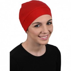 Skullies & Beanies Womens Soft Sleep Cap Comfy Cancer Wig Liner & Hair Loss Cap - Red - C418E84RL0C $30.21