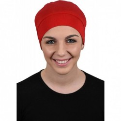 Skullies & Beanies Womens Soft Sleep Cap Comfy Cancer Wig Liner & Hair Loss Cap - Red - C418E84RL0C $33.79