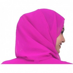 Balaclavas Women Faux Georgette Ethnic- Evening- Party- Handscarf Soft Neck Head Wraps Cap- Full Cover Hat - Fuchsia Pink - C...