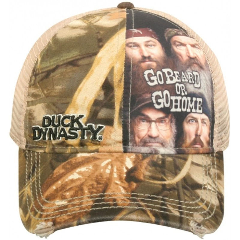 Baseball Caps Duck Commander Duck Dynasty Realtree Max-4 Camo Go Beard or Go Home Mesh Hat - C111F1M5EJL $39.56