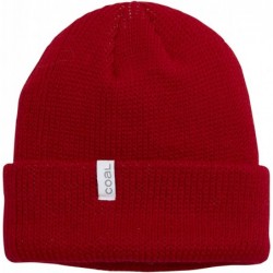 Skullies & Beanies mens the Frena Fine Knit Striped Beanie Hat - Red - C818YD0GU84 $40.98