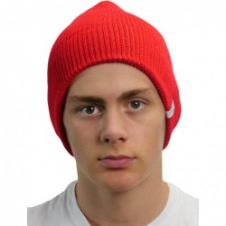 Skullies & Beanies mens the Frena Fine Knit Striped Beanie Hat - Red - C818YD0GU84 $42.60