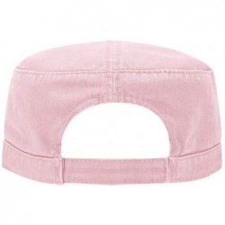 Visors Superior Garment Washed Cotton Twill Military Cap - Pink - CE187I0R2EM $20.67