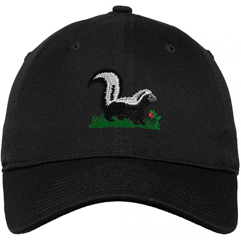 Baseball Caps Custom Low Profile Soft Hat Skunk A Embroidery Animal Name Cotton Dad Hat - Black - CG18QUQ7802 $44.63