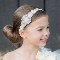 Headbands Flower Gilr Silver Crystal Rhinestones Headband Wedding Hair Accessories Hair Jewelry for Wedding and Girls - CK12H...