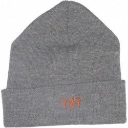 Baseball Caps YZY Gray/Orange Colorway Emoji Meme Knit Beanie Winter Unisex Cap Hat - C612NQWZ8BR $42.74