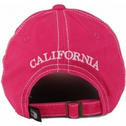 Baseball Caps California Bear Vintage Flag Embroidered Unstructured Baseball Cap - Hot Pink - C0183MYI3KS $28.85